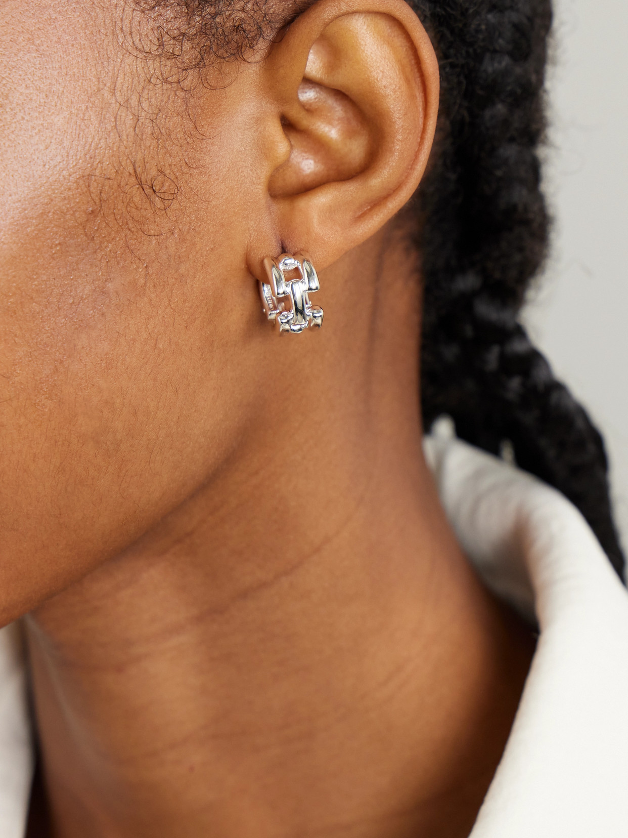 Lie Studio The Johanna Silver Hoop Earrings In Silver