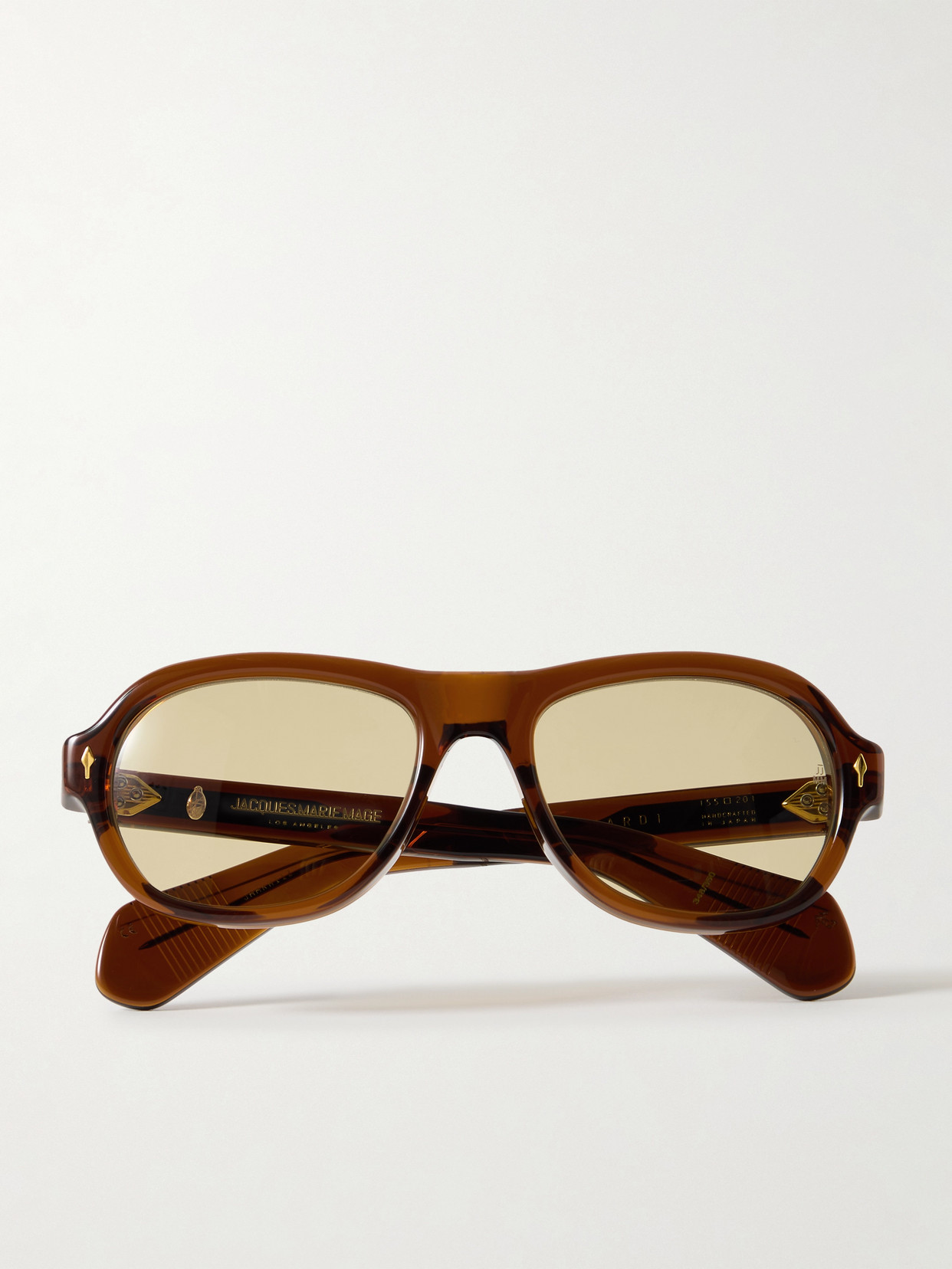Jacques Marie Mage Richard Aviator-style Acetate Sunglasses In Brown