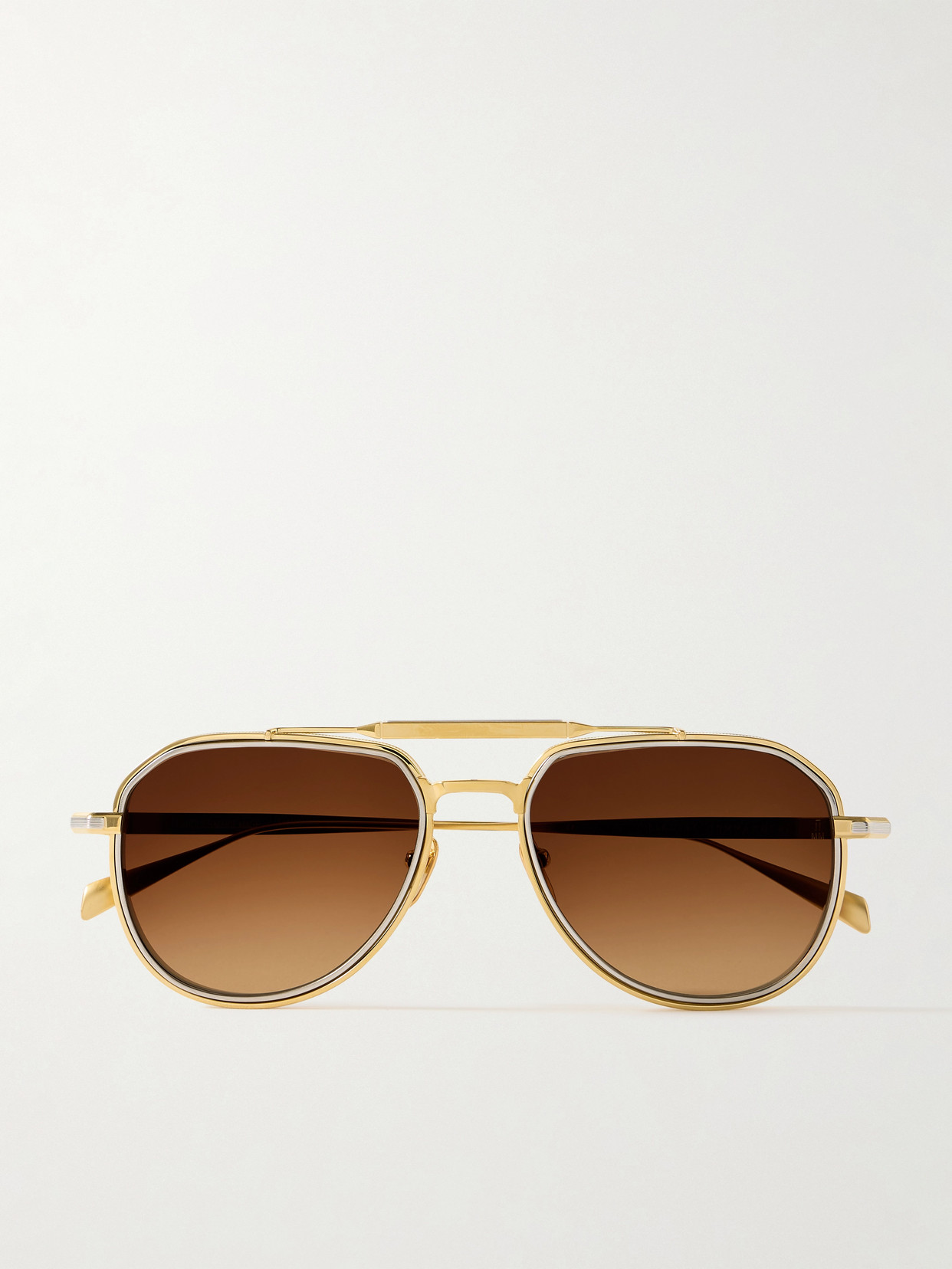 Jacques Marie Mage Commander Aviator-style Titanium Sunglasses In Gold