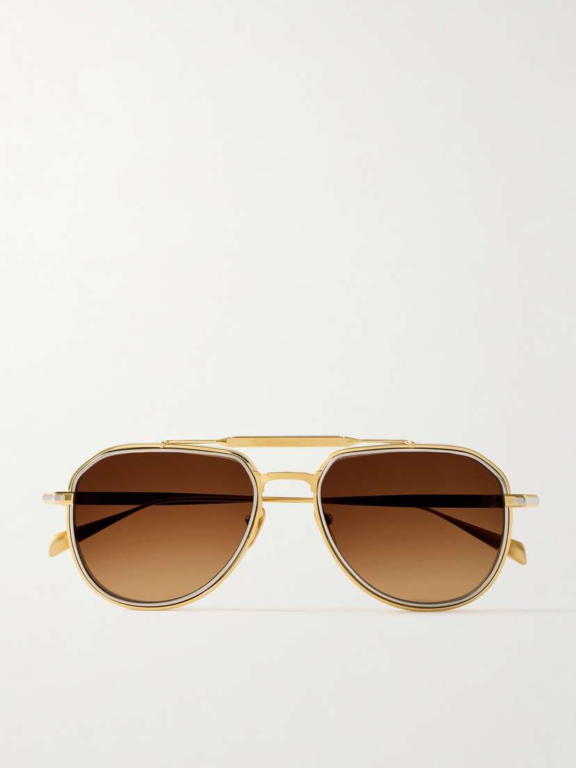 Jacques Marie Mage Commander Aviator-style Titanium Sunglasses