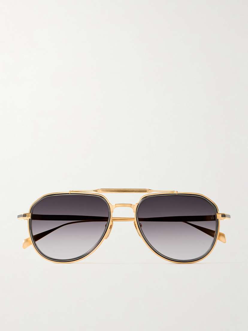 Jacques Marie Mage Commander Aviator-style Two-tone Titanium Sunglasses