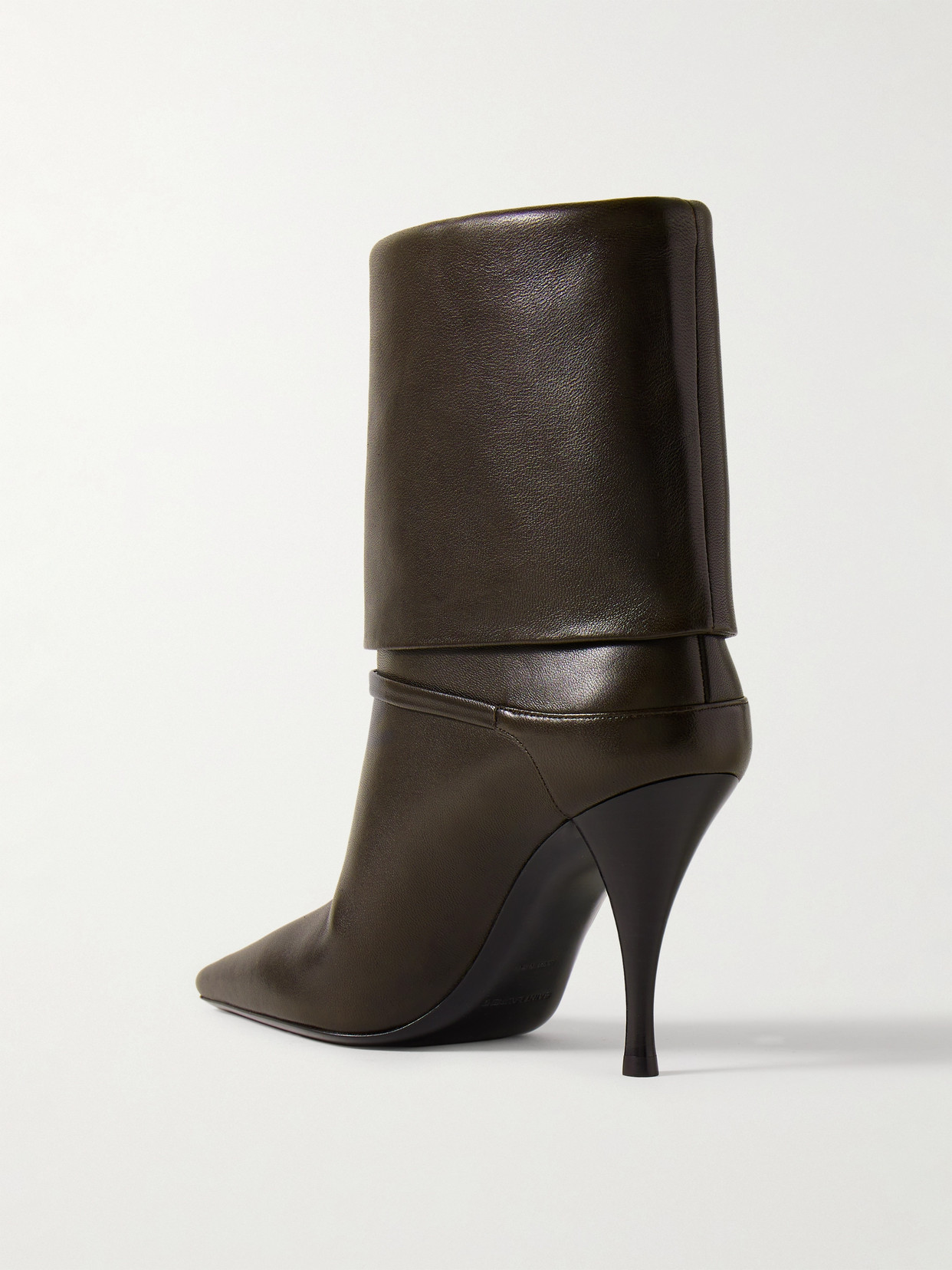 Saint Laurent Niki Embellished Leather Ankle Boots In Brown