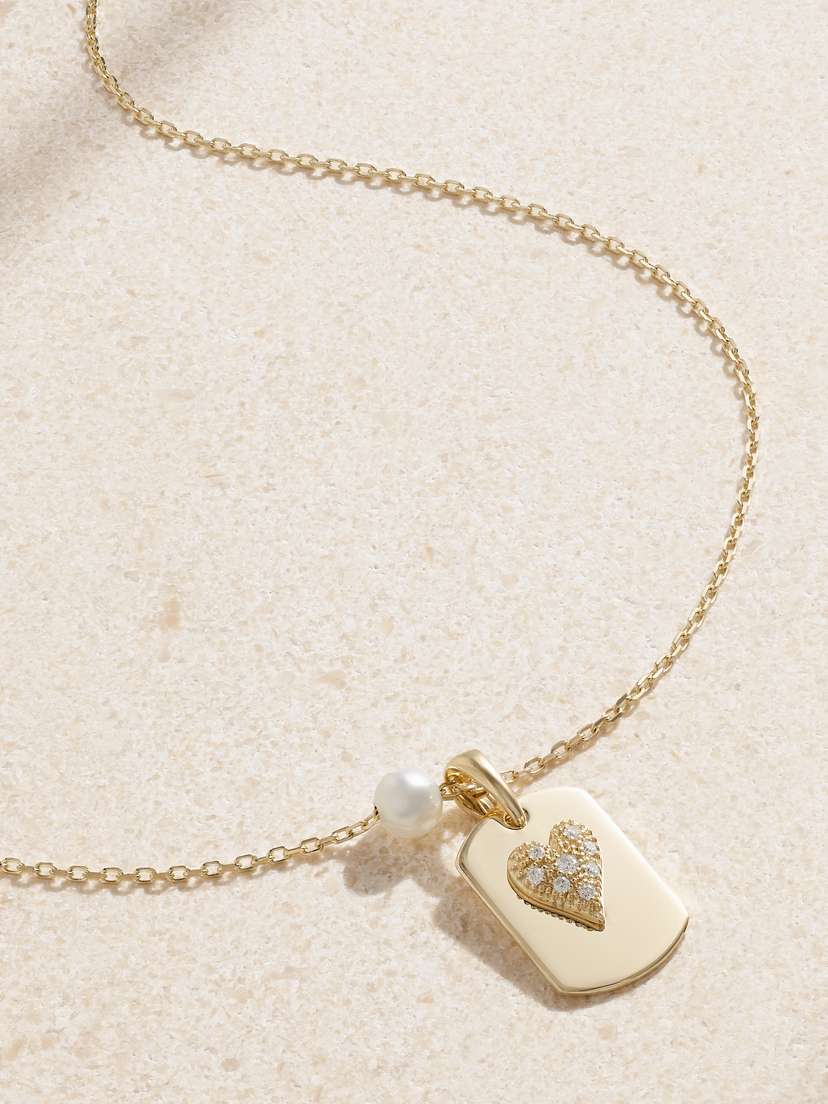 Mizuki 14-karat Gold, Pearl And Diamond Necklace