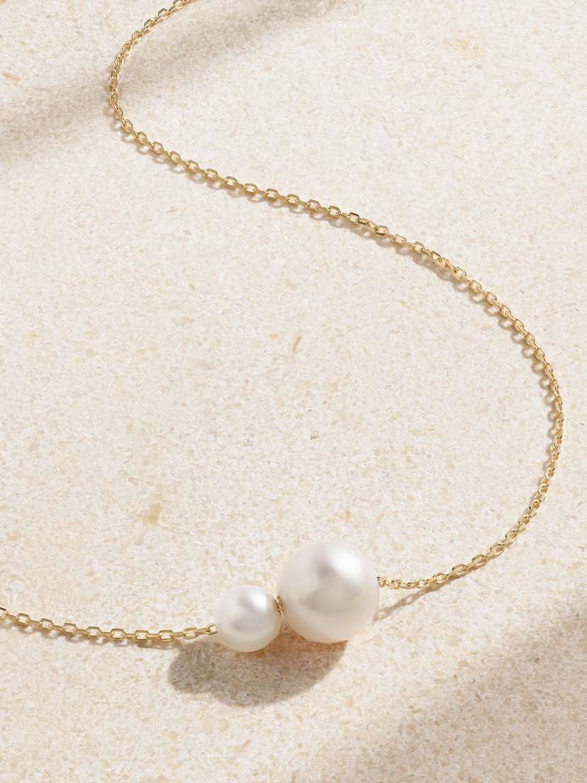 Mizuki 14-karat Gold Pearl Necklace