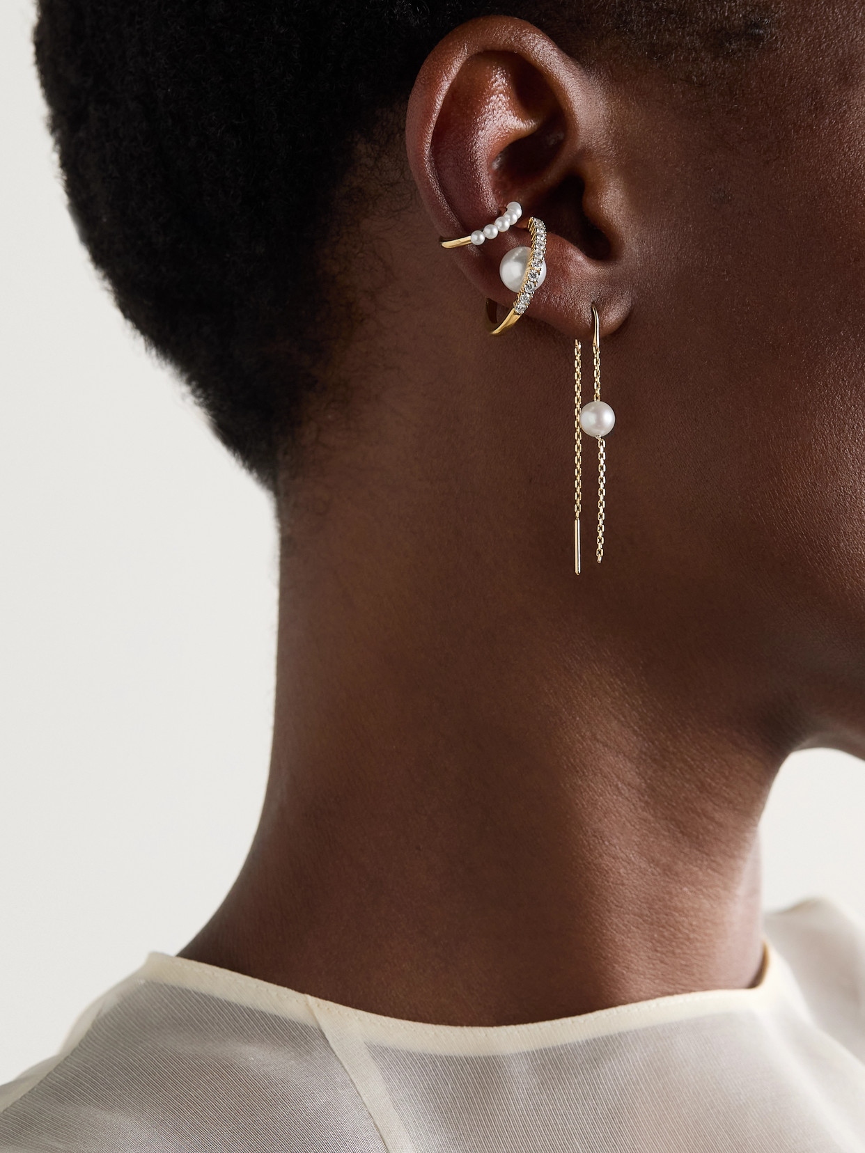 Mizuki 14-karat Gold Pearl Earrings In Unknown