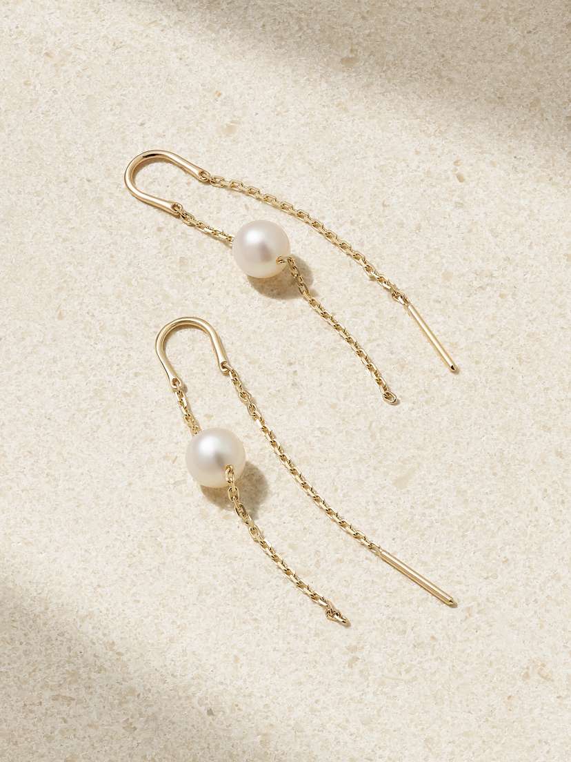 Mizuki 14-karat Gold Pearl Earrings