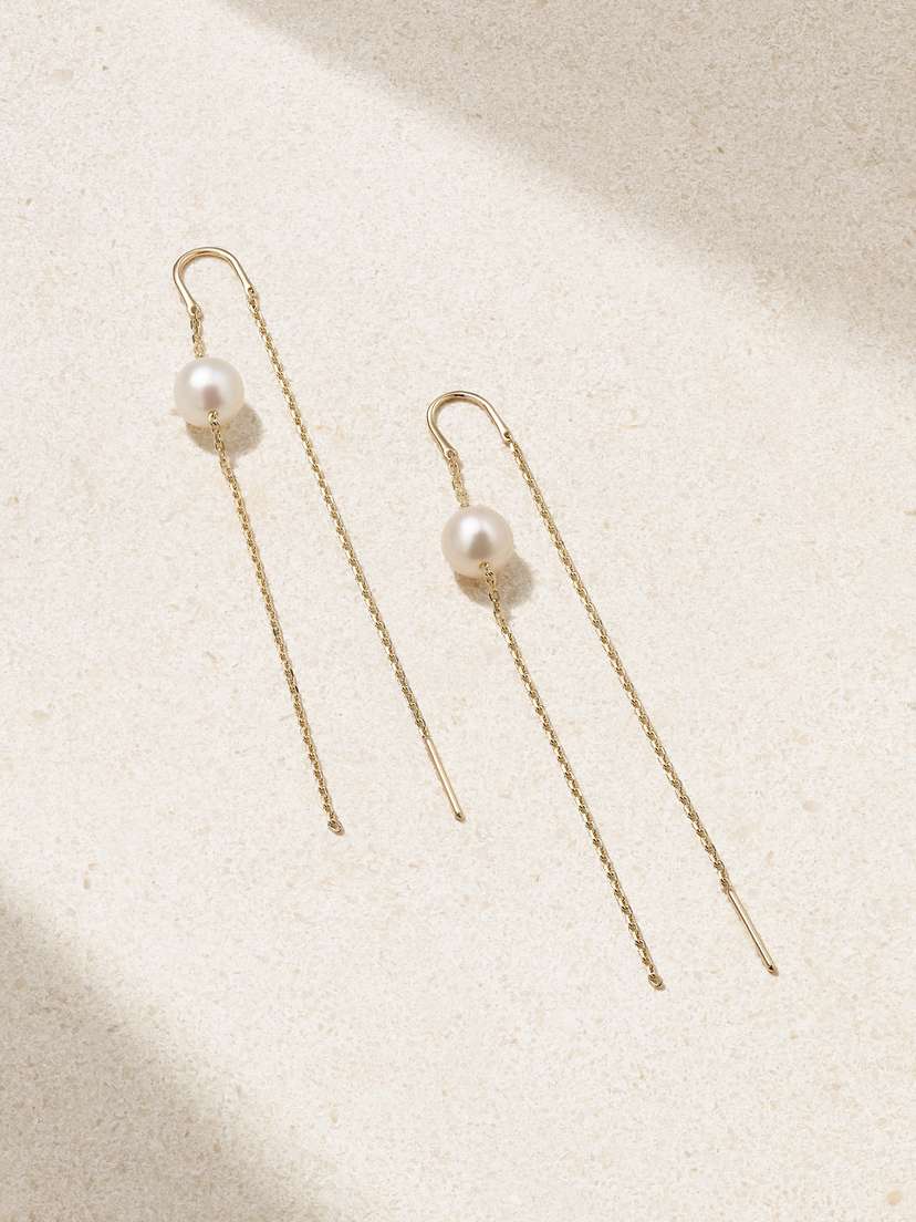 Mizuki 14-karat Gold Pearl Earrings