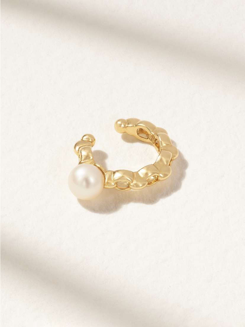 Mizuki Sea Of Beauty 14-karat Gold Pearl Ear Cuff
