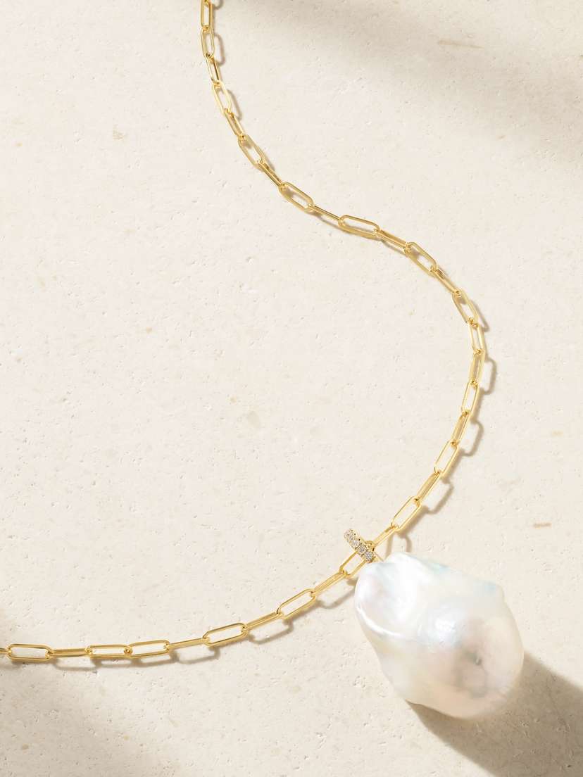 Mizuki Sea Of Beauty 14-karat Gold, Pearl And Diamond Necklace
