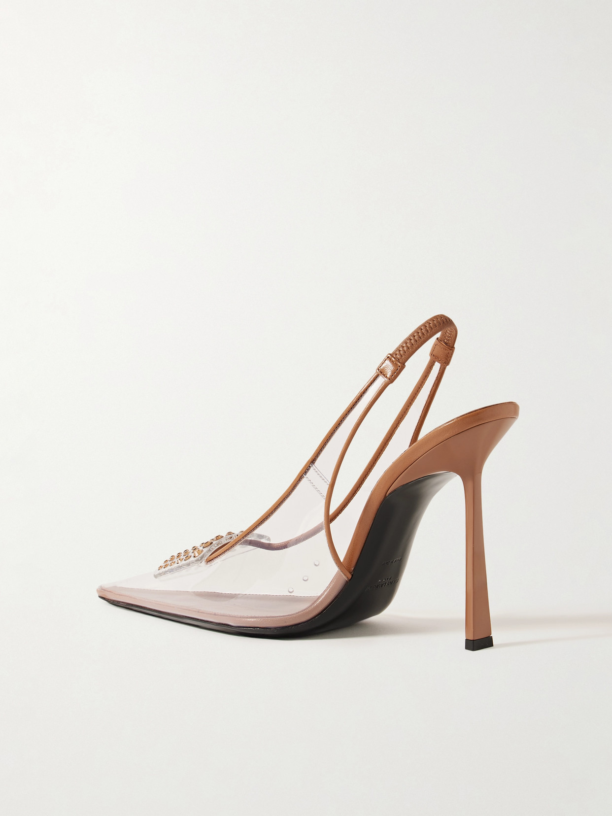 Saint Laurent Stone Slingback Pump In Neutrals