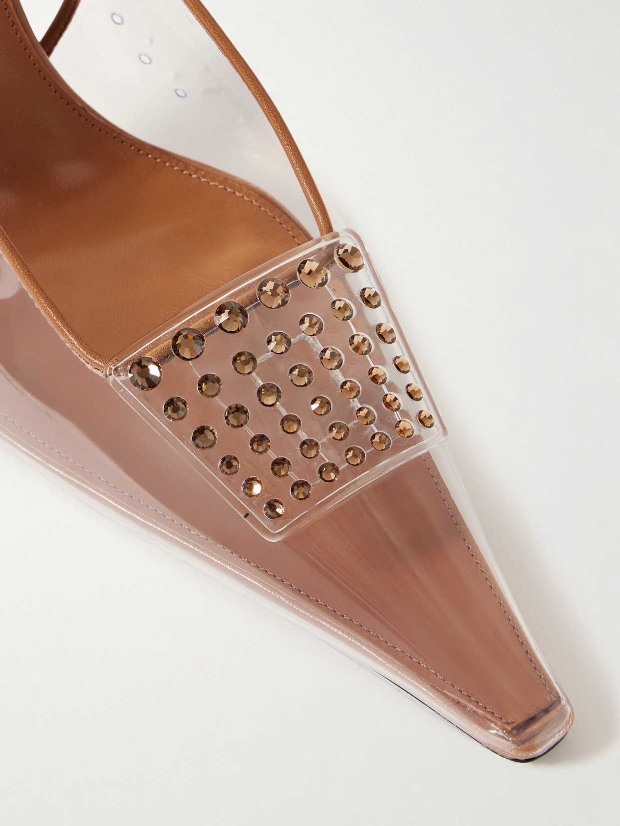 Saint Laurent Stone Slingback Pump In Neutrals