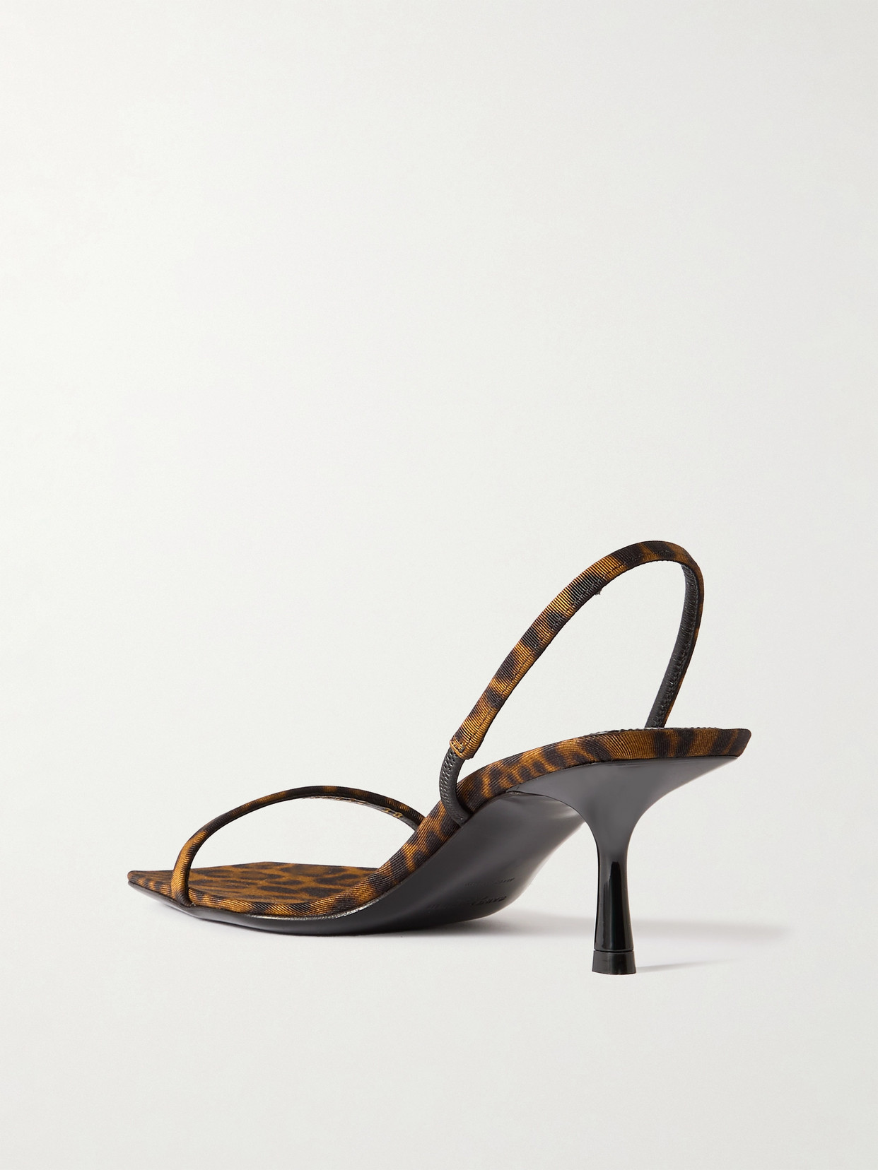 Saint Laurent Jaspe 55 Leopard-print Grosgrain Sandals In Black