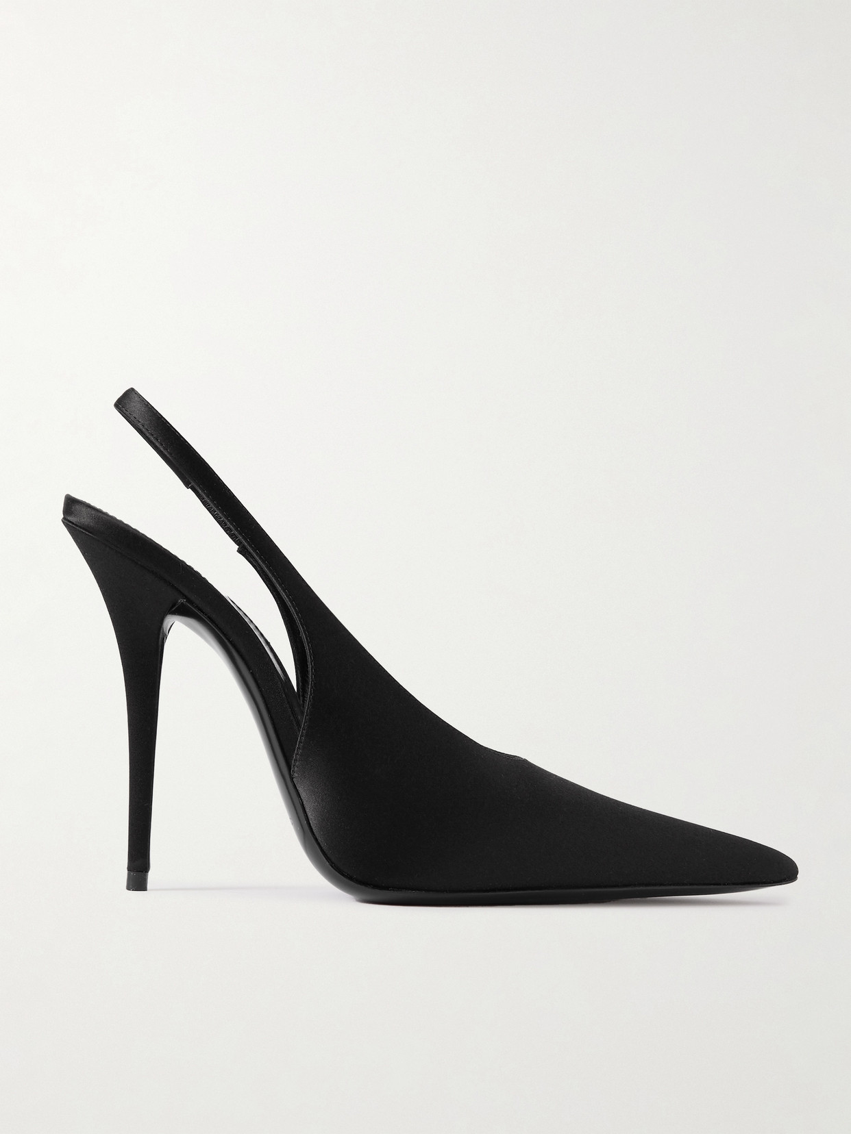 Saint Laurent L'entracte Satin Slingback Pumps In Black