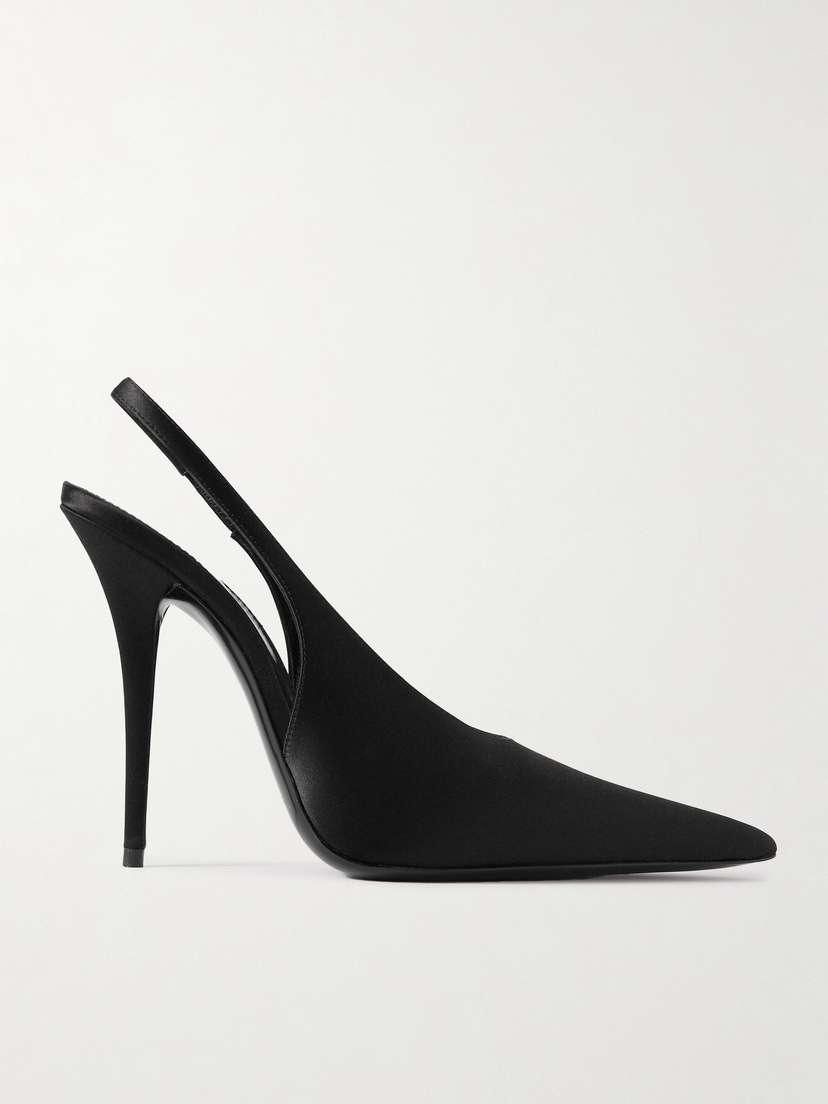 Saint Laurent L'entracte Satin Slingback Pumps