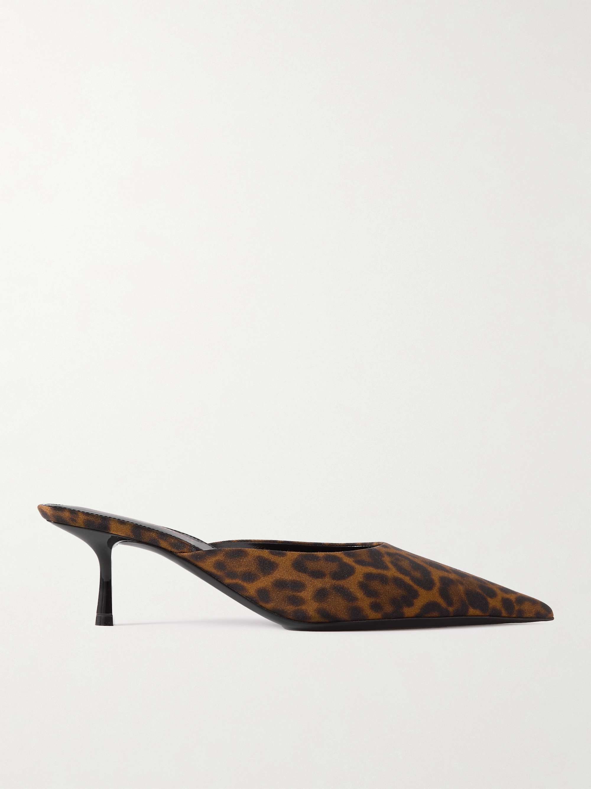 SAINT LAURENT Barbara leopard-print twill point-toe pumps SAINT LAURENT Barbara leopard-print twill point-toe pumps