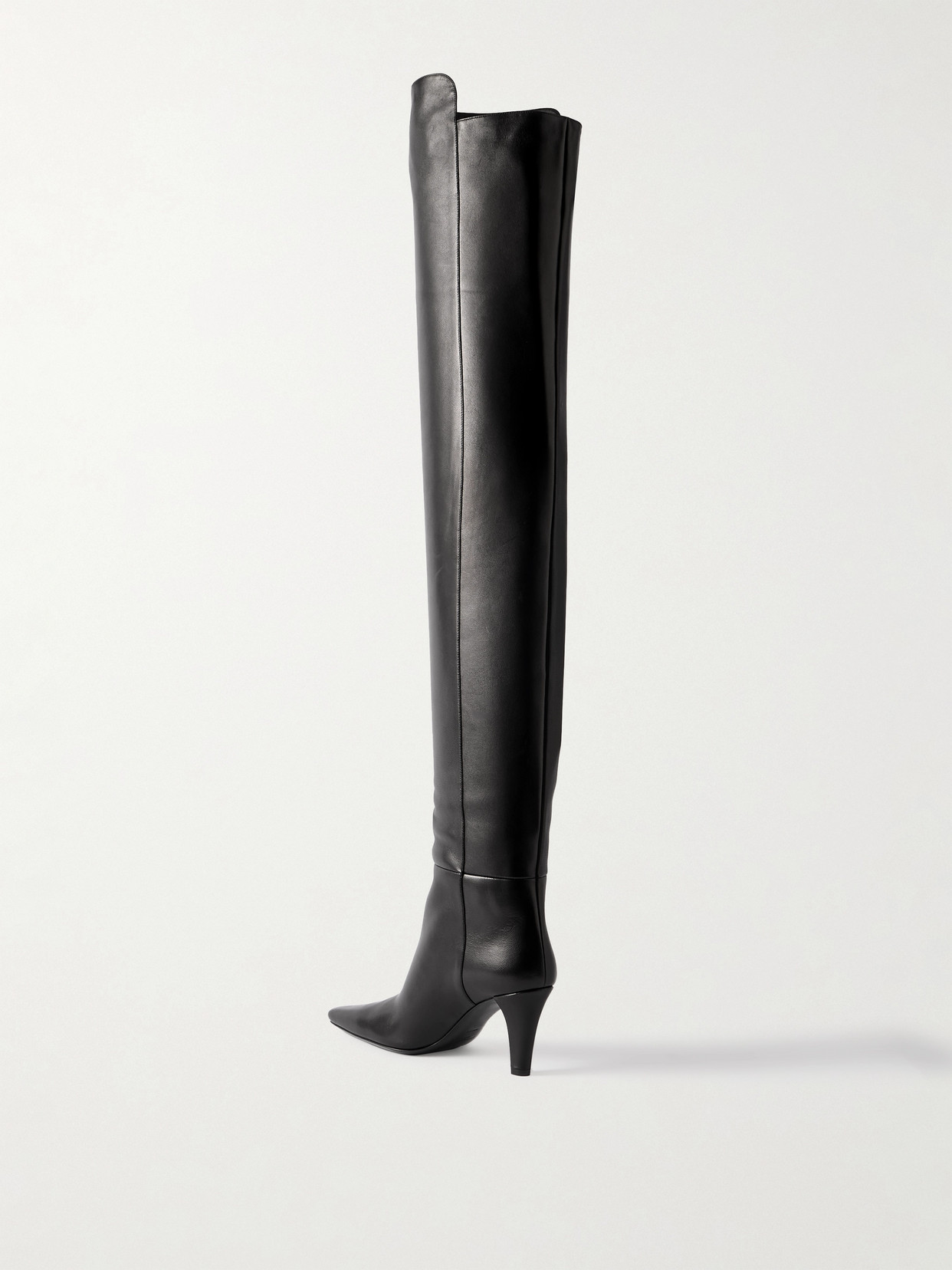 Saint Laurent Jill 75 Leather Over-the-knee Boots In Black