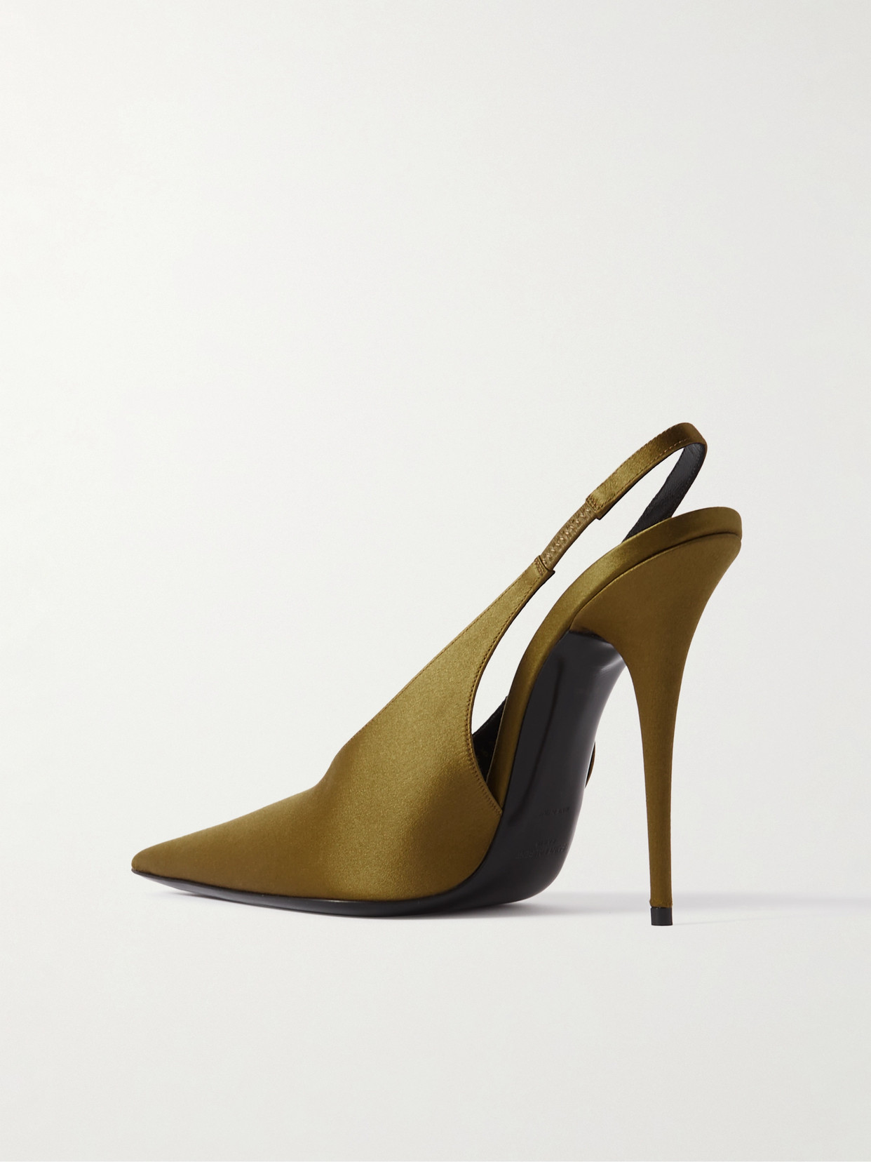 Saint Laurent L'entracte Satin Slingback Pumps In Brown
