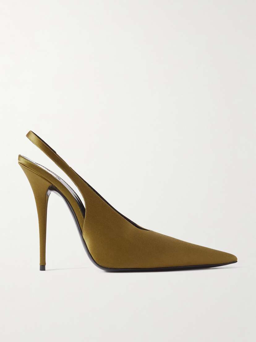 Saint Laurent L'entracte Satin Slingback Pumps