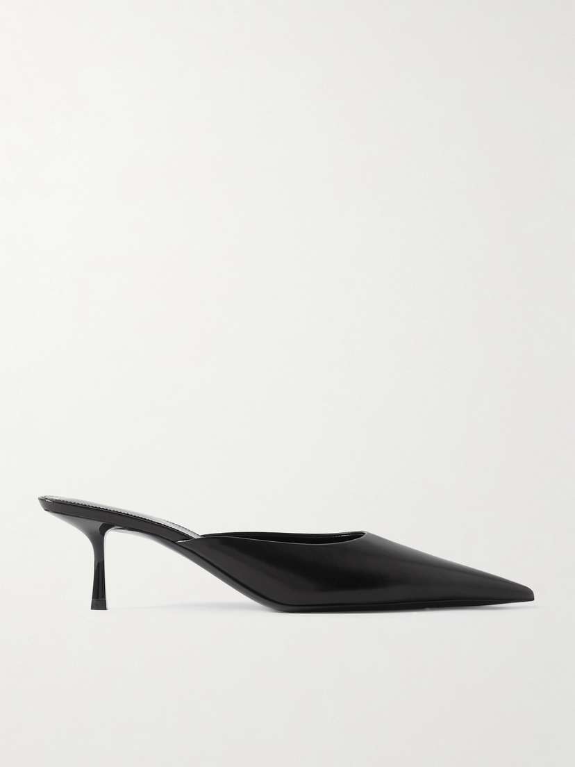 Saint Laurent Barbara Glossed-leather Mules