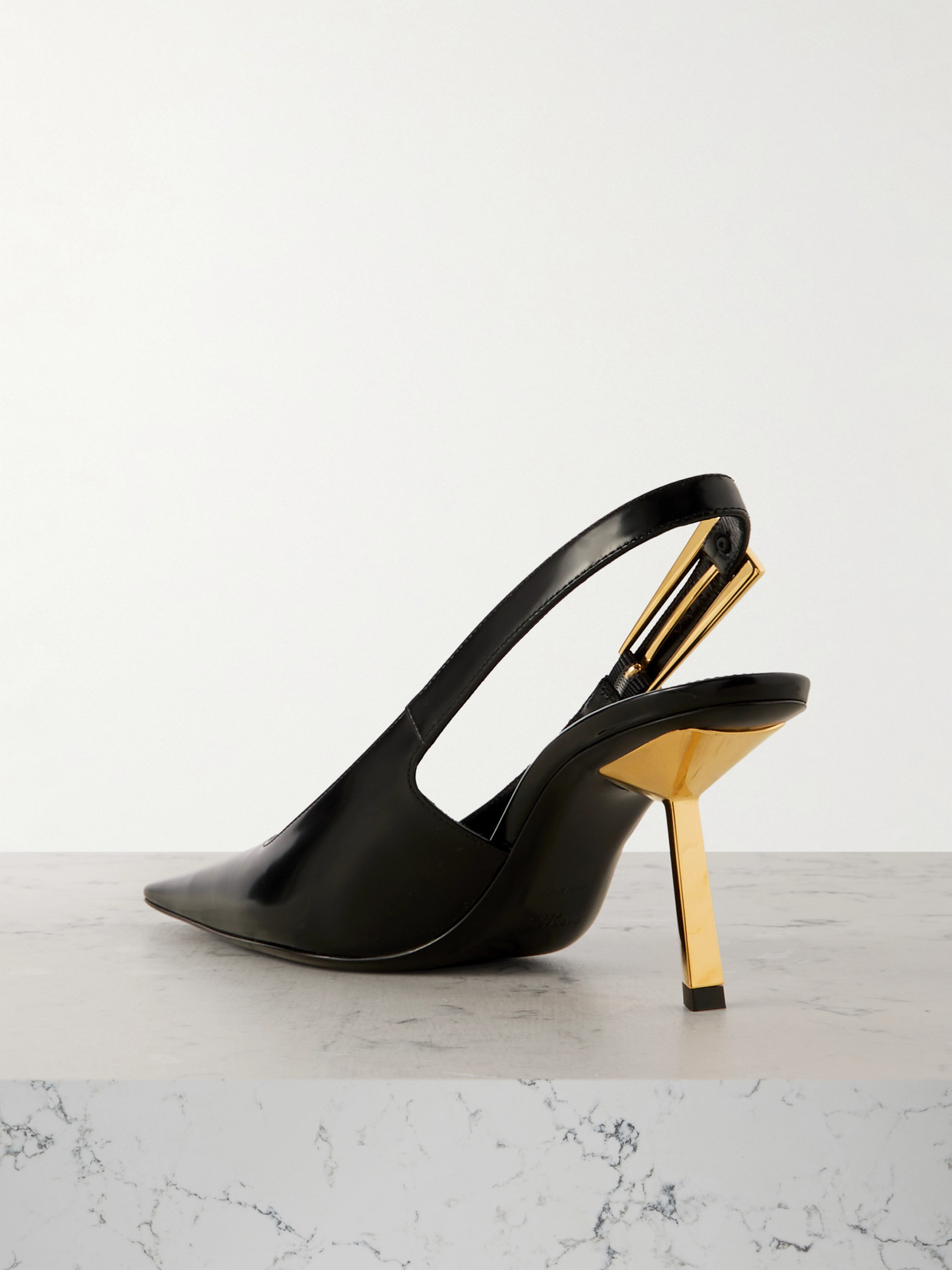 Saint Laurent Graham 110 Patent Leather Slingback Pumps In Black