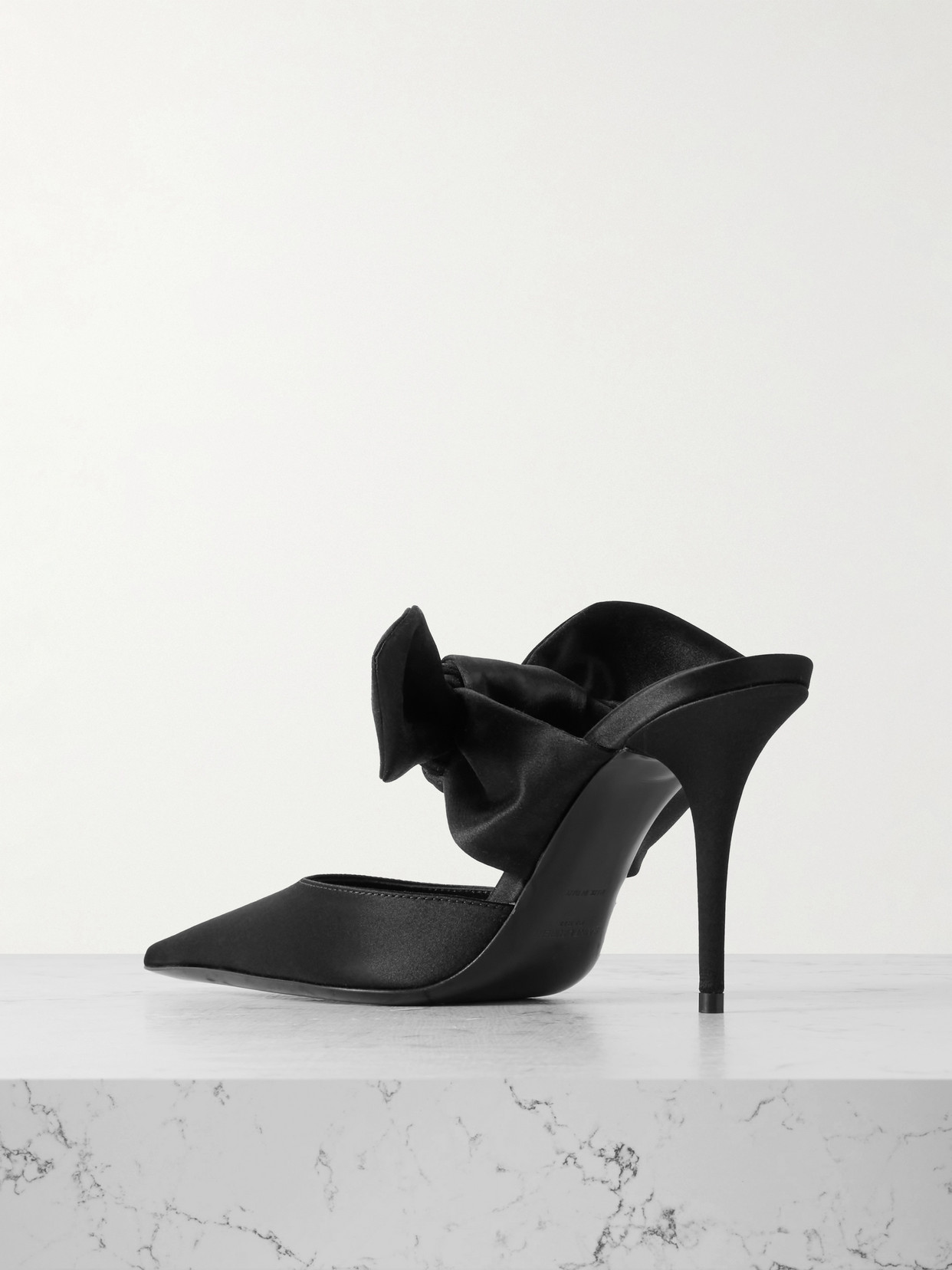 Saint Laurent Barbara 90 Satin Mules In Black
