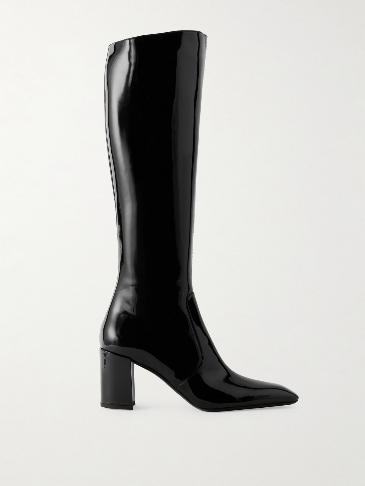SAINT LAURENT - Lauren Patent-leather Boots - Black