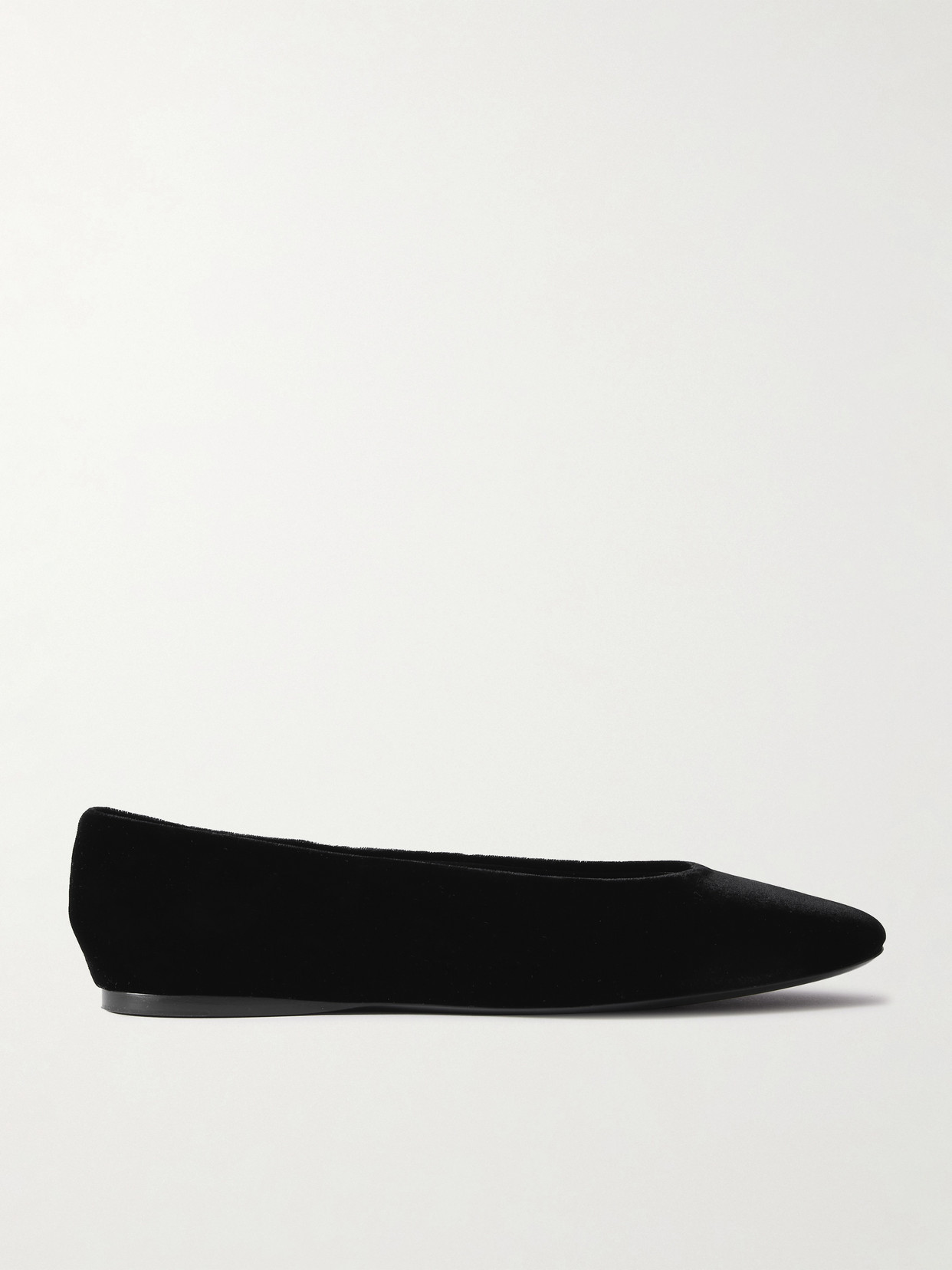 SAINT LAURENT - Gio Velvet Ballet Flats - Black