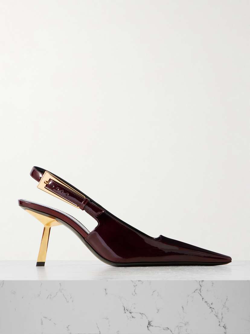 Saint Laurent Lee Patent-leather Slingback Pumps