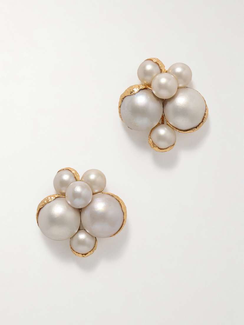 Pacharee Mabe Bloom Gold-plated Pearl Earrings -  - One size