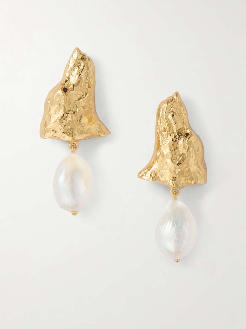 Pacharee Bangkaew Gold-plated Pearl Earrings