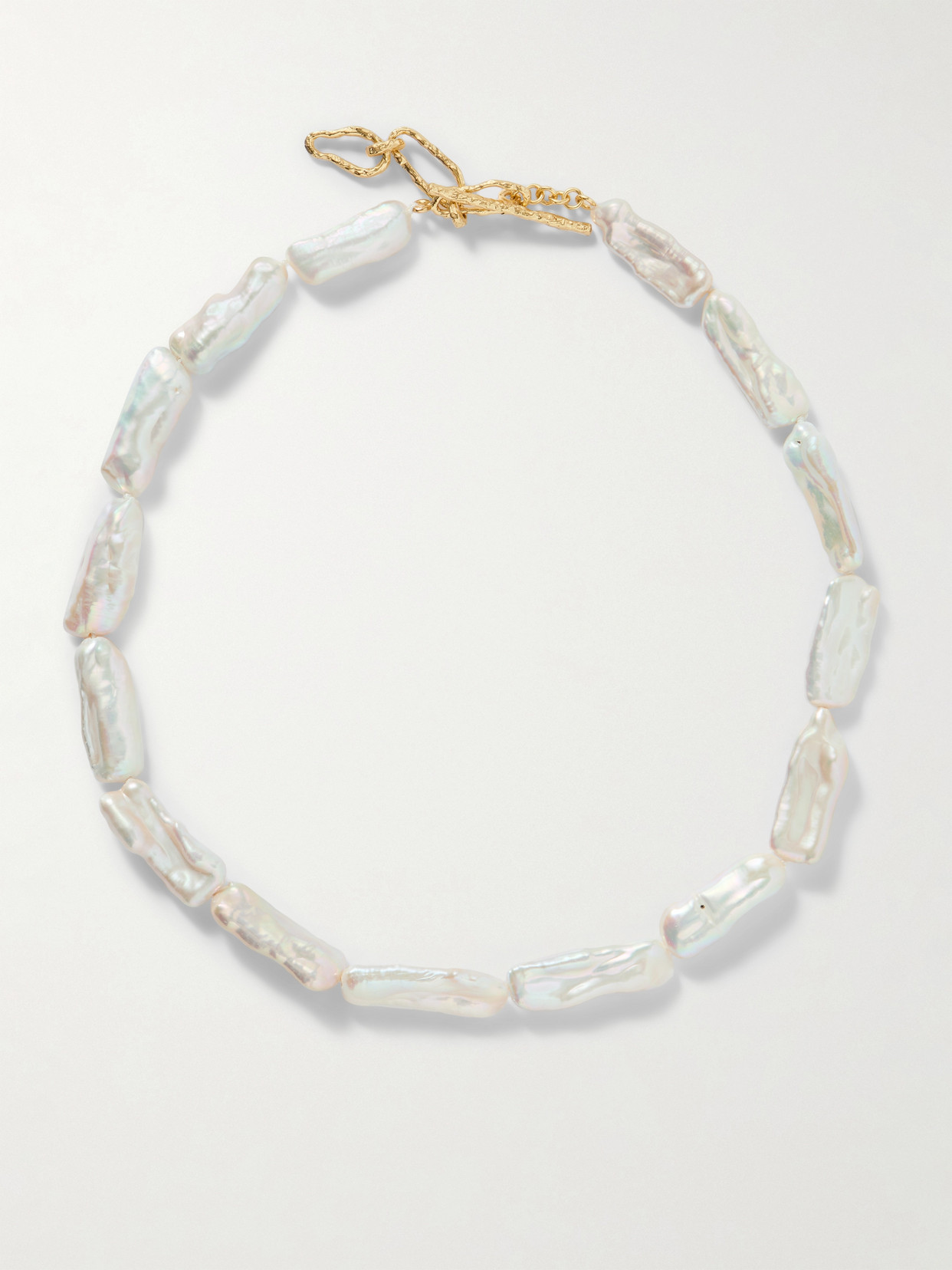 Pacharee Gold-plated Pearl Necklace In White