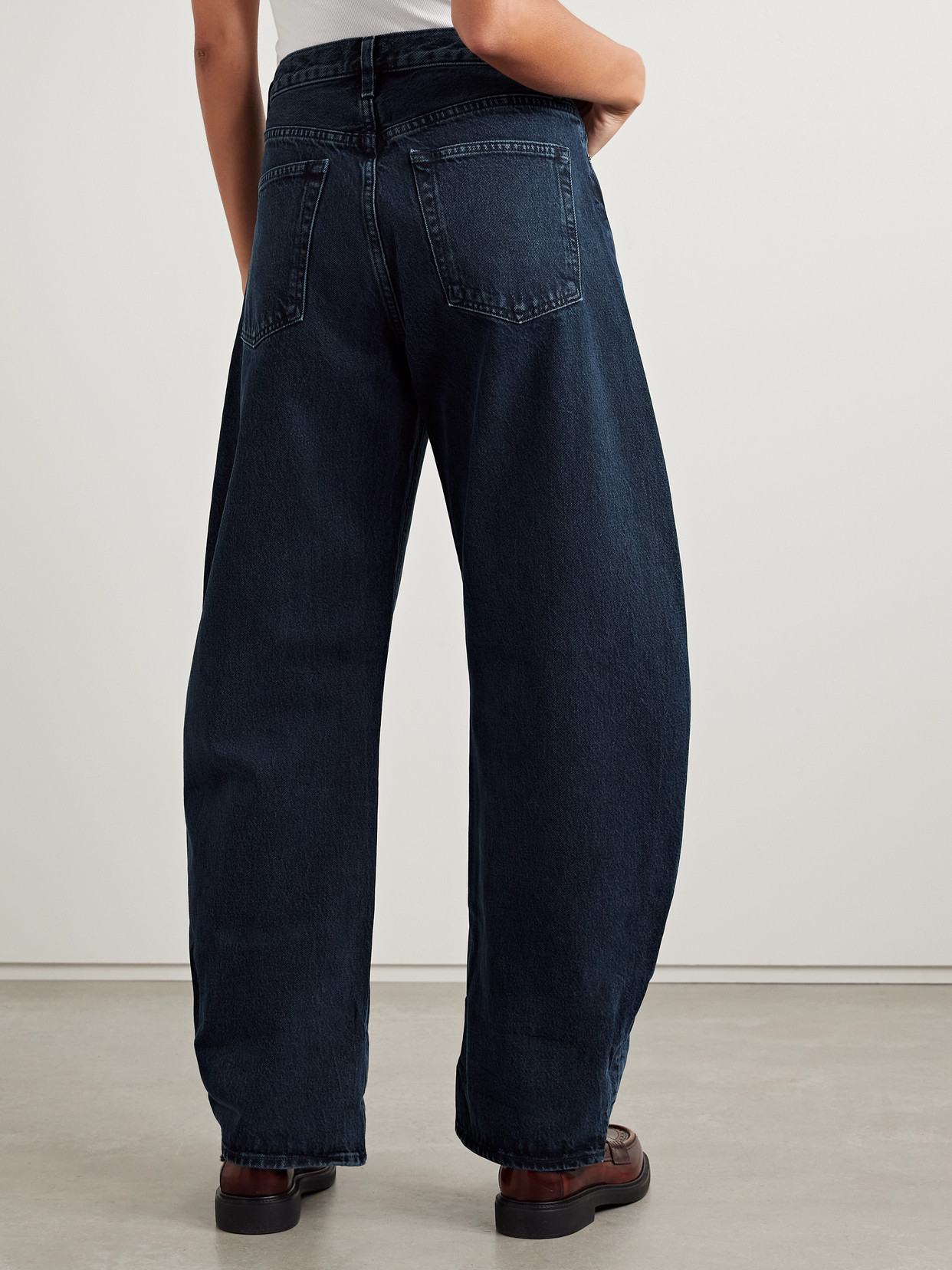 Frame The Bubble High-rise Barrel-leg Jeans In Blue
