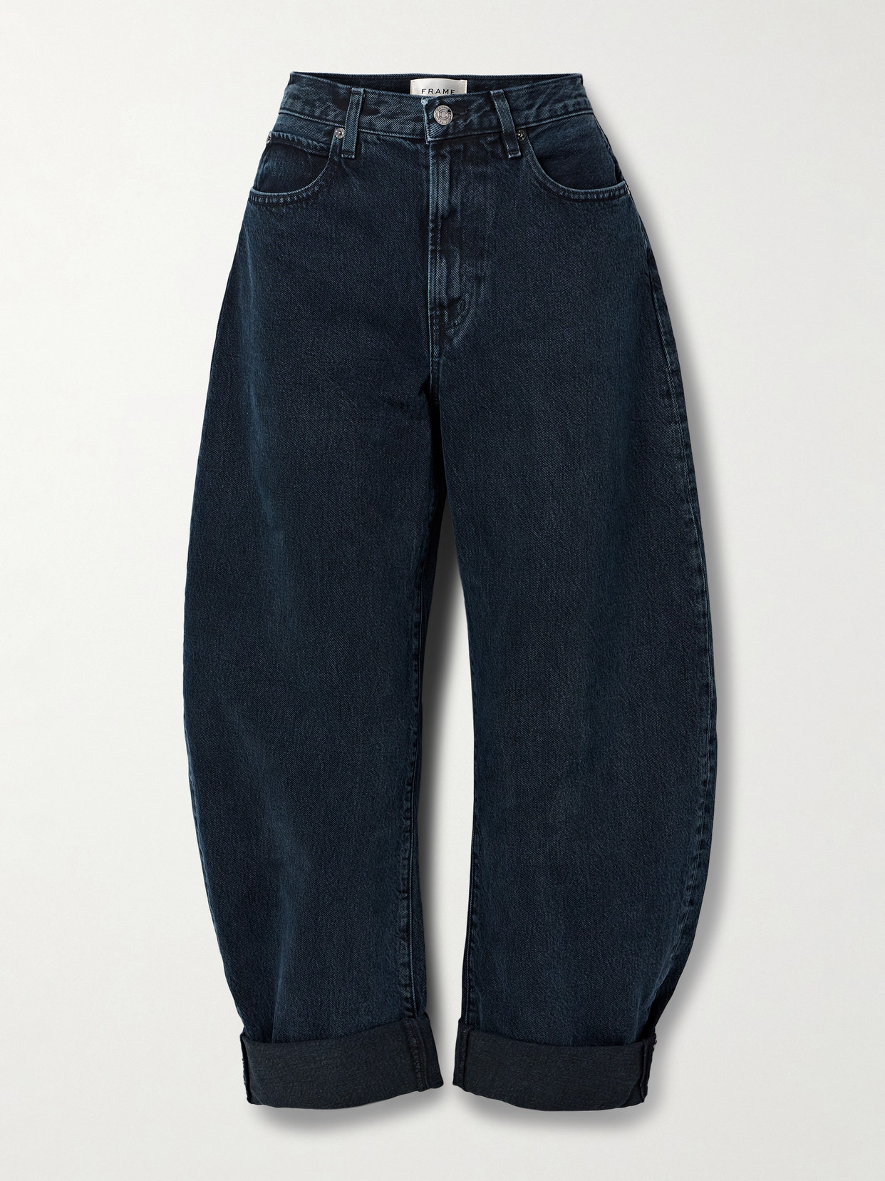 Frame The Bubble High-rise Barrel-leg Jeans In Blue
