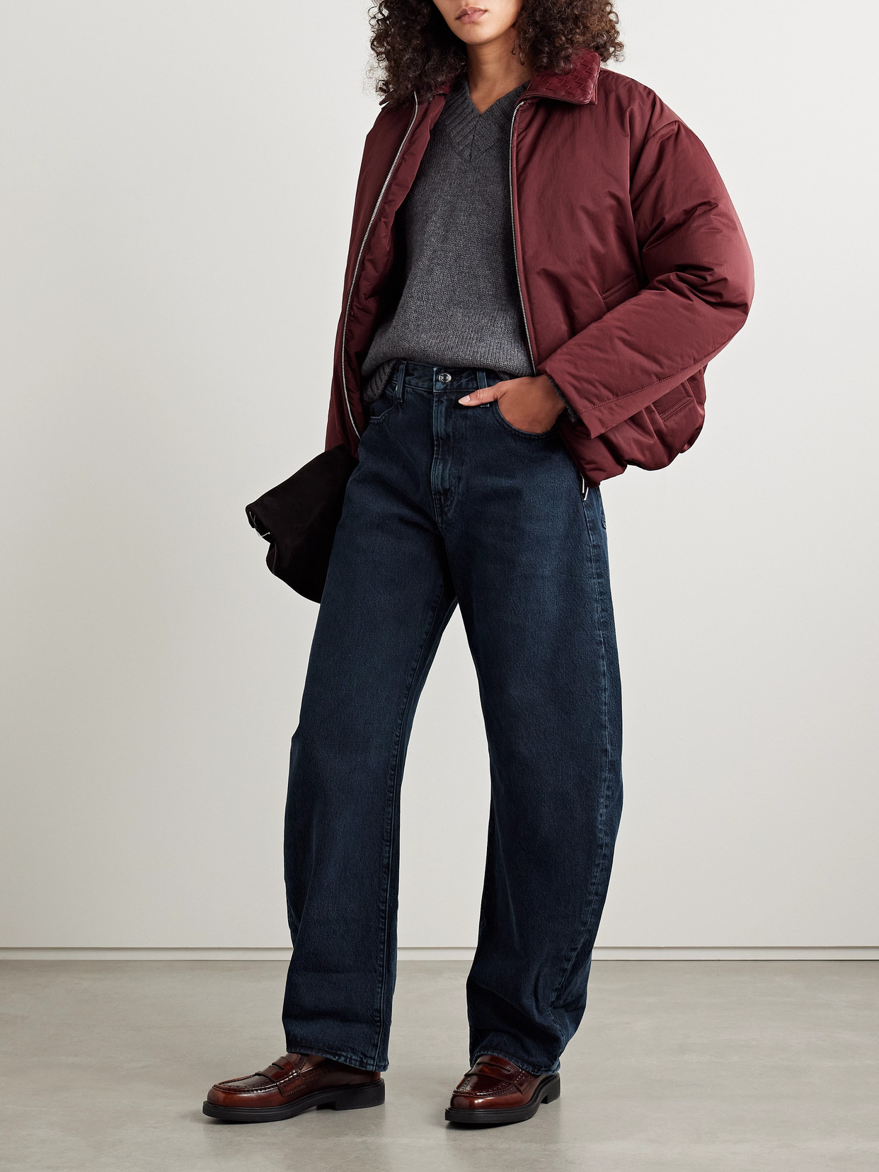 Frame The Bubble High-rise Barrel-leg Jeans In Blue
