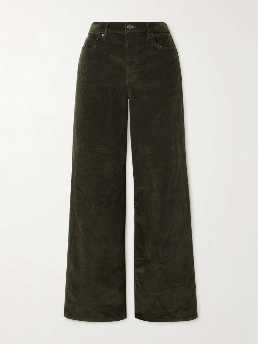 Frame Le Slim Palazzo Cotton-blend Corduroy High-rise Wide-leg Pants