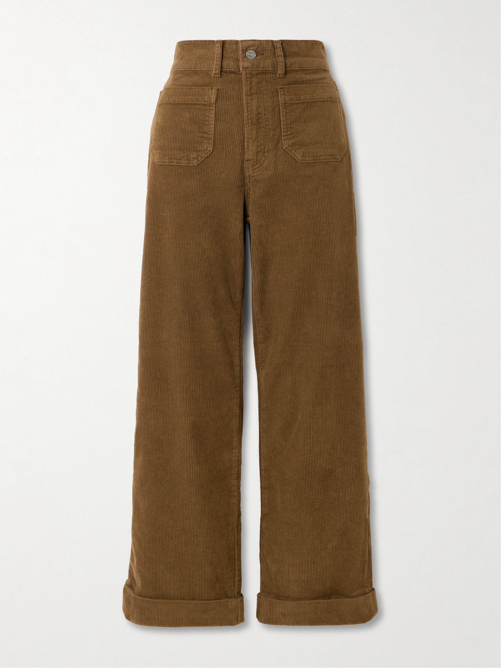 FRAME The 70s cropped cotton-blend corduroy wide-leg pants thumbnail