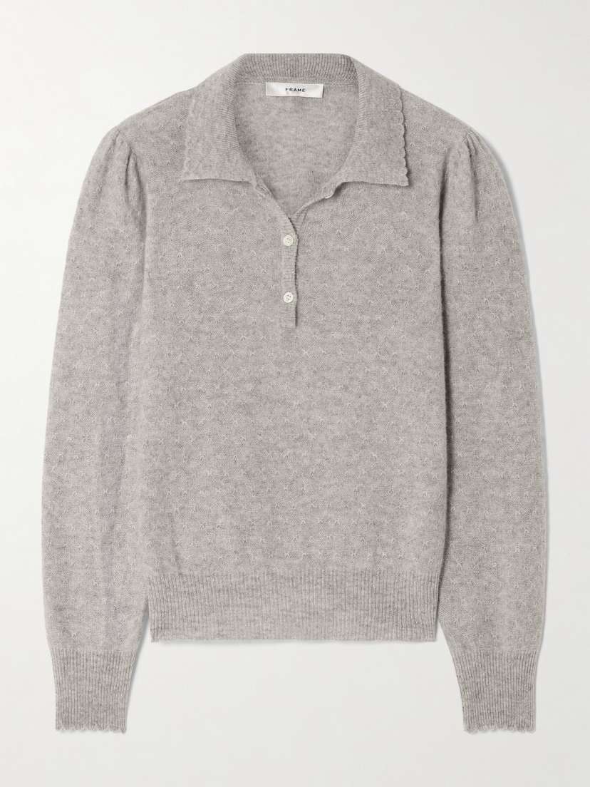 Frame Pointelle-knit Cashmere Sweater - x large