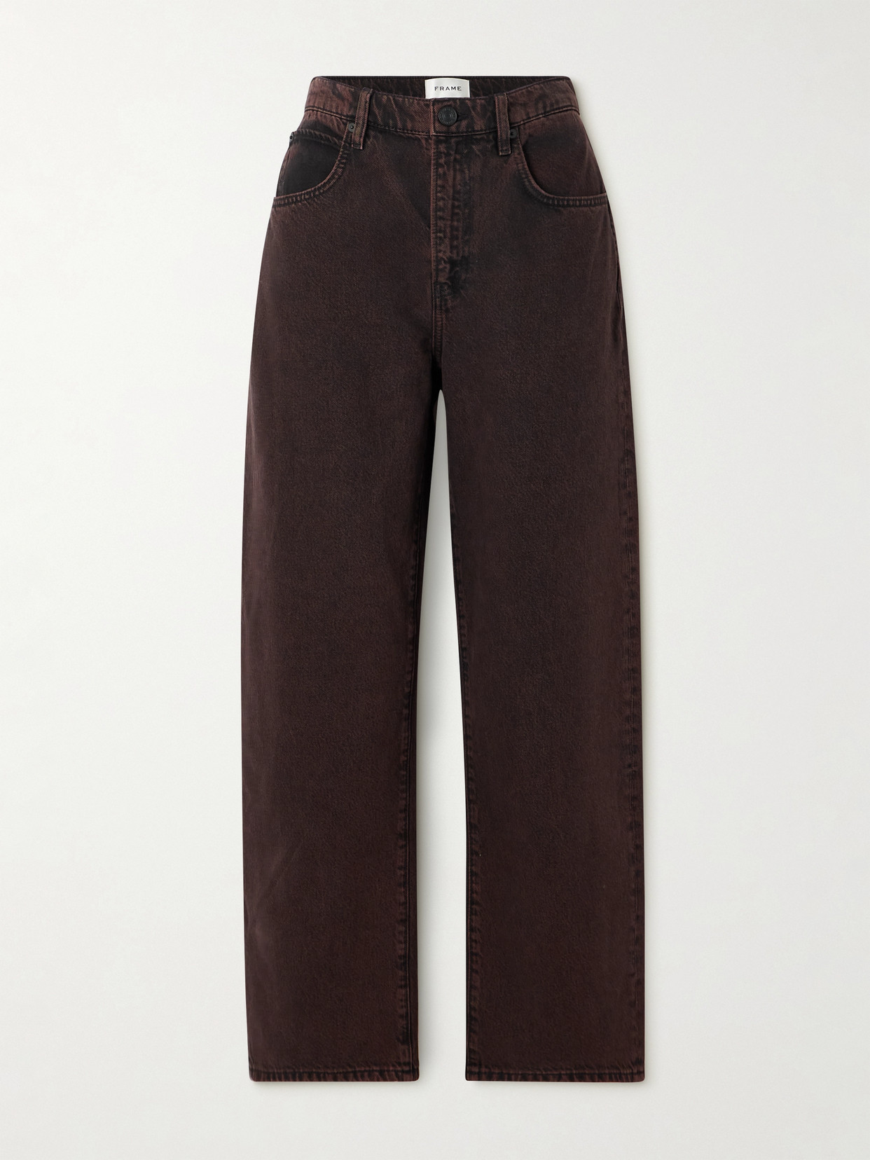 FRAME - Long Barrel High-rise Wide-leg Jeans - Brown