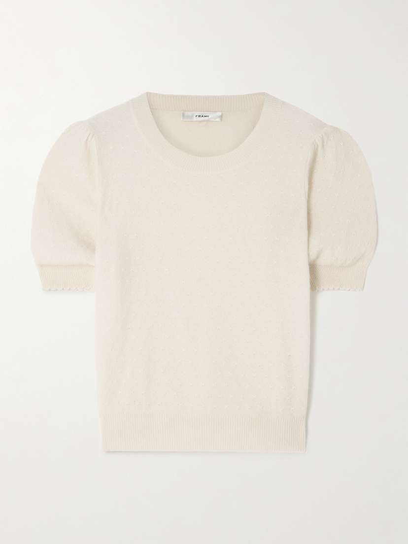 Frame Pointelle-knit Cashmere Sweater - x large