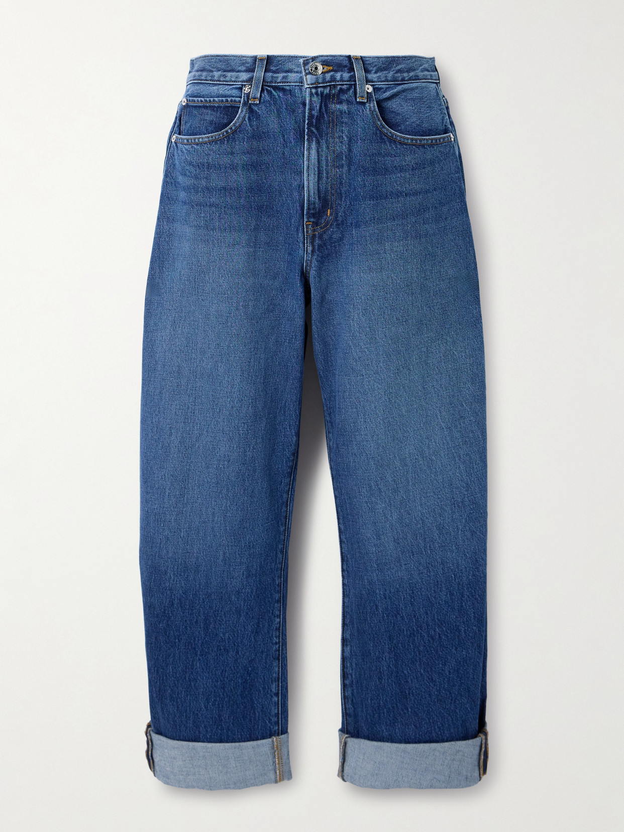 Frame The Bubble High-rise Barrel-leg Jeans In Blue