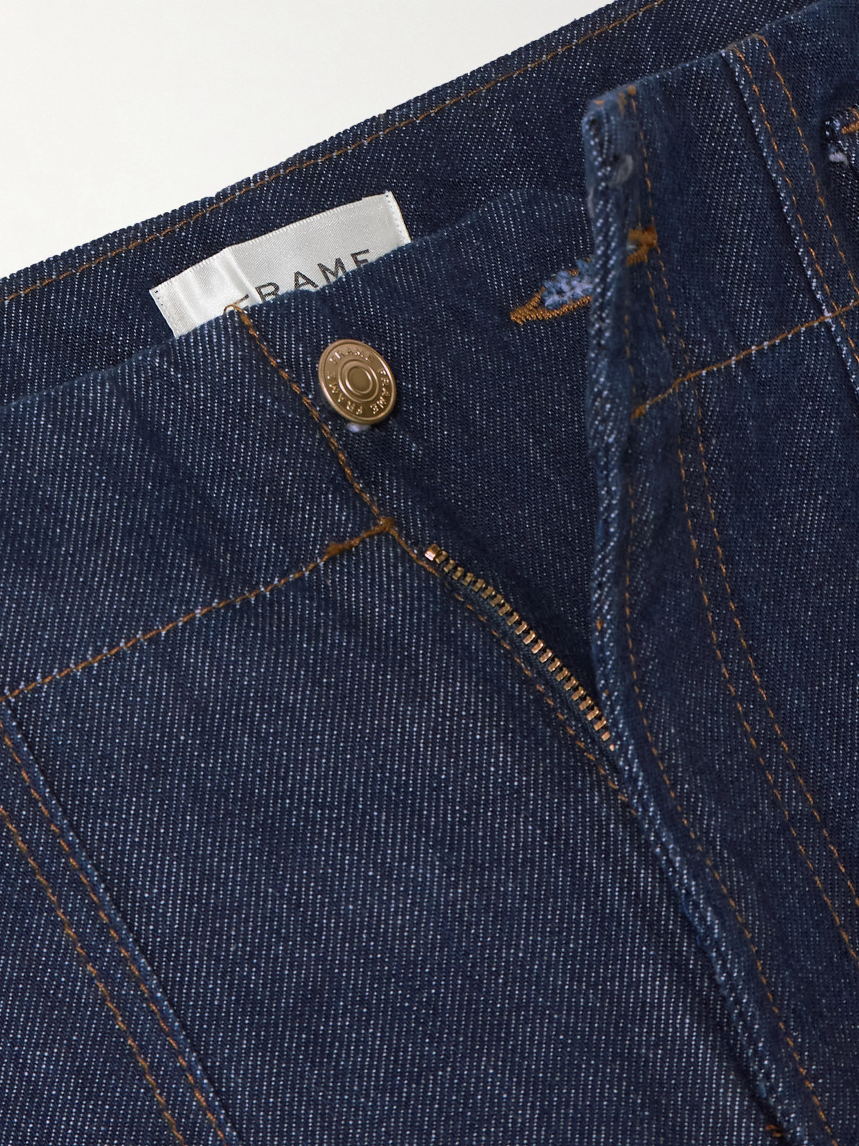 Frame High-rise Wide-leg Recycled Jeans In Blue