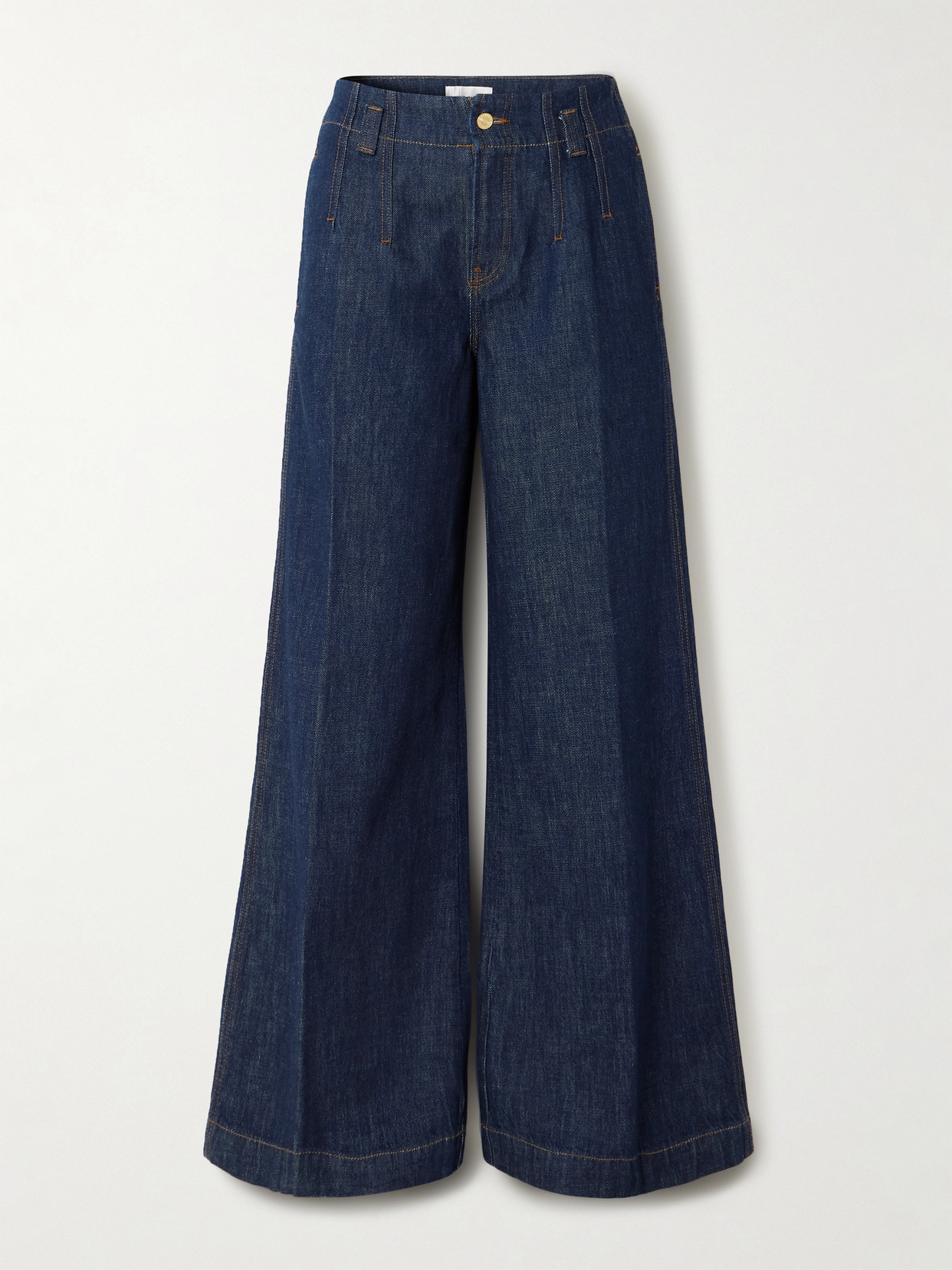 Frame High-rise Wide-leg Recycled Jeans In Blue