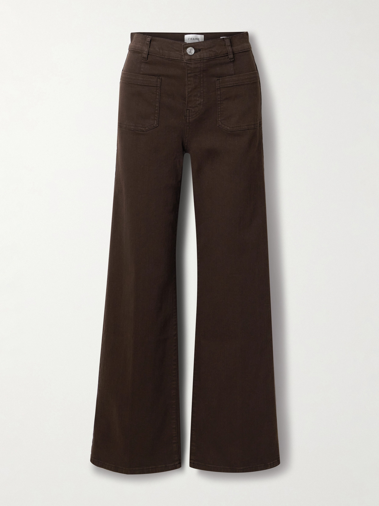 FRAME - Le Slim Palazzo Bardot High-rise Wide-leg Jeans - Brown