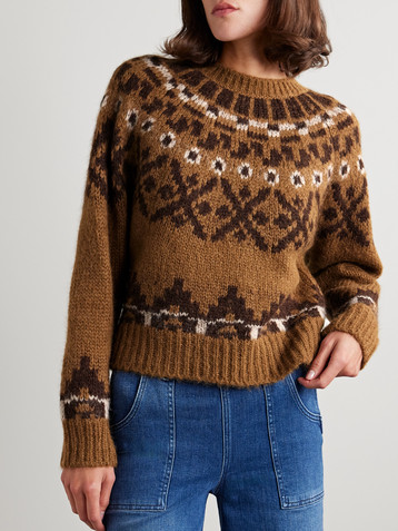 FRAME Fair Isle alpaca-blend sweater