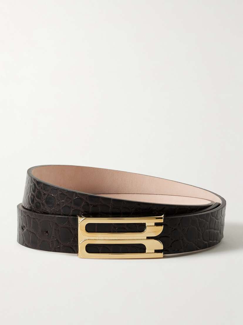 Victoria Beckham Frame Croc-effect Leather Belt