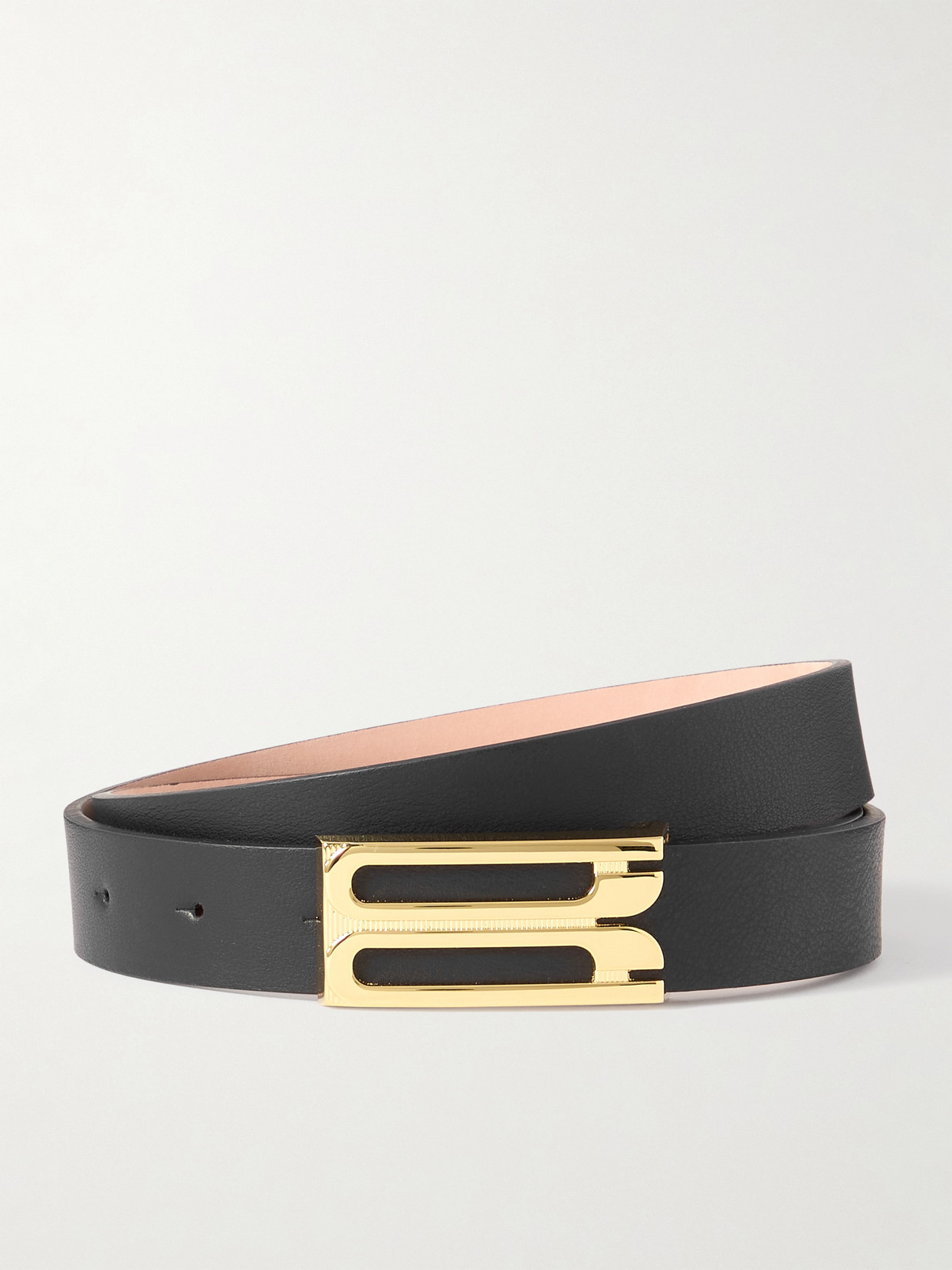 Victoria Beckham Frame Leather Belt In Black
