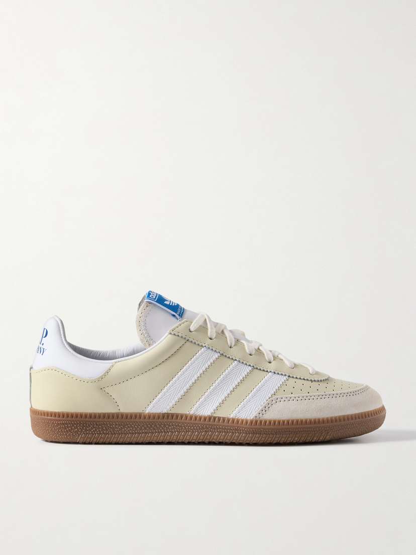 adidas Originals + C.p. Company Wimberley Spezial Grosgrain And Suede-trimmed Leather Sneakers