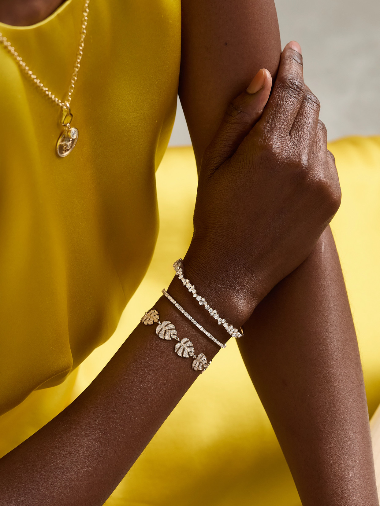 Sydney Evan 14-karat Gold Diamond Tennis Bracelet In Gold