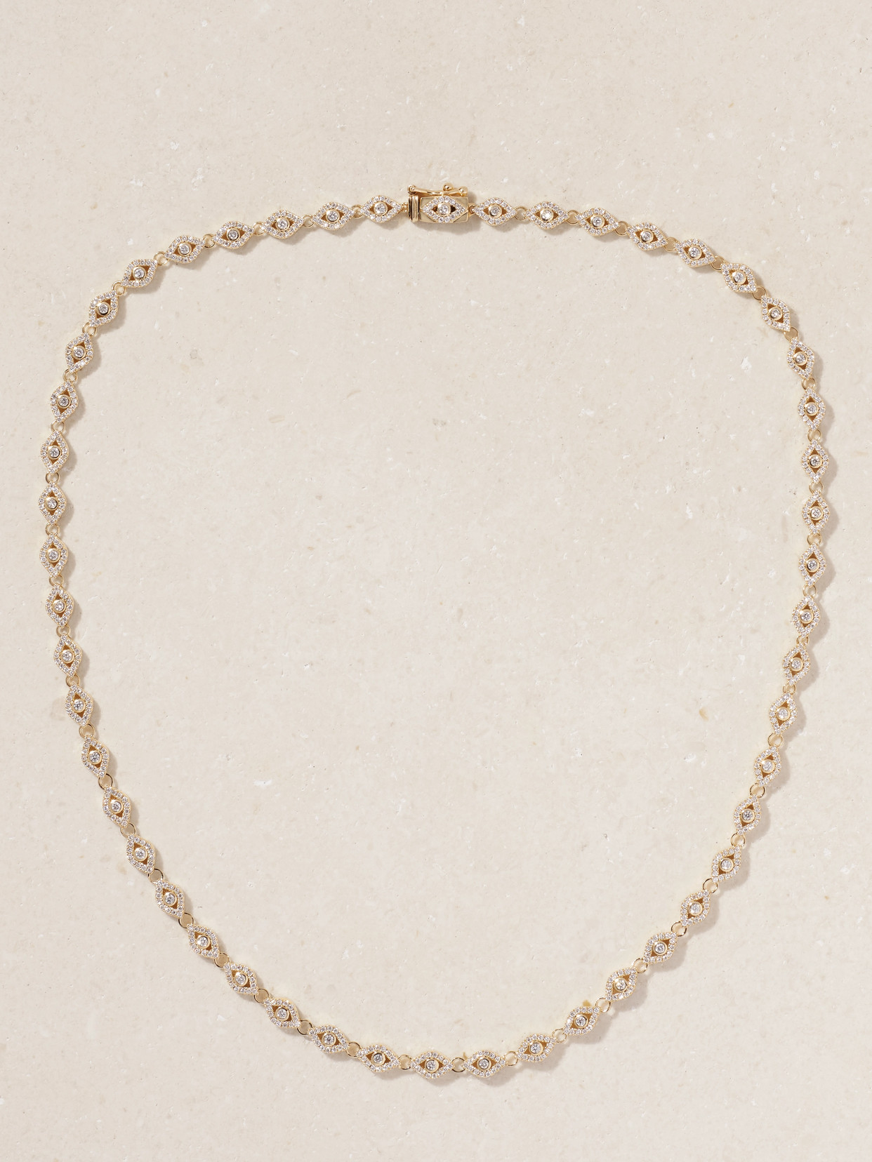 Sydney Evan Small Evil Eye Eternity 14-karat Gold Diamond Necklace
