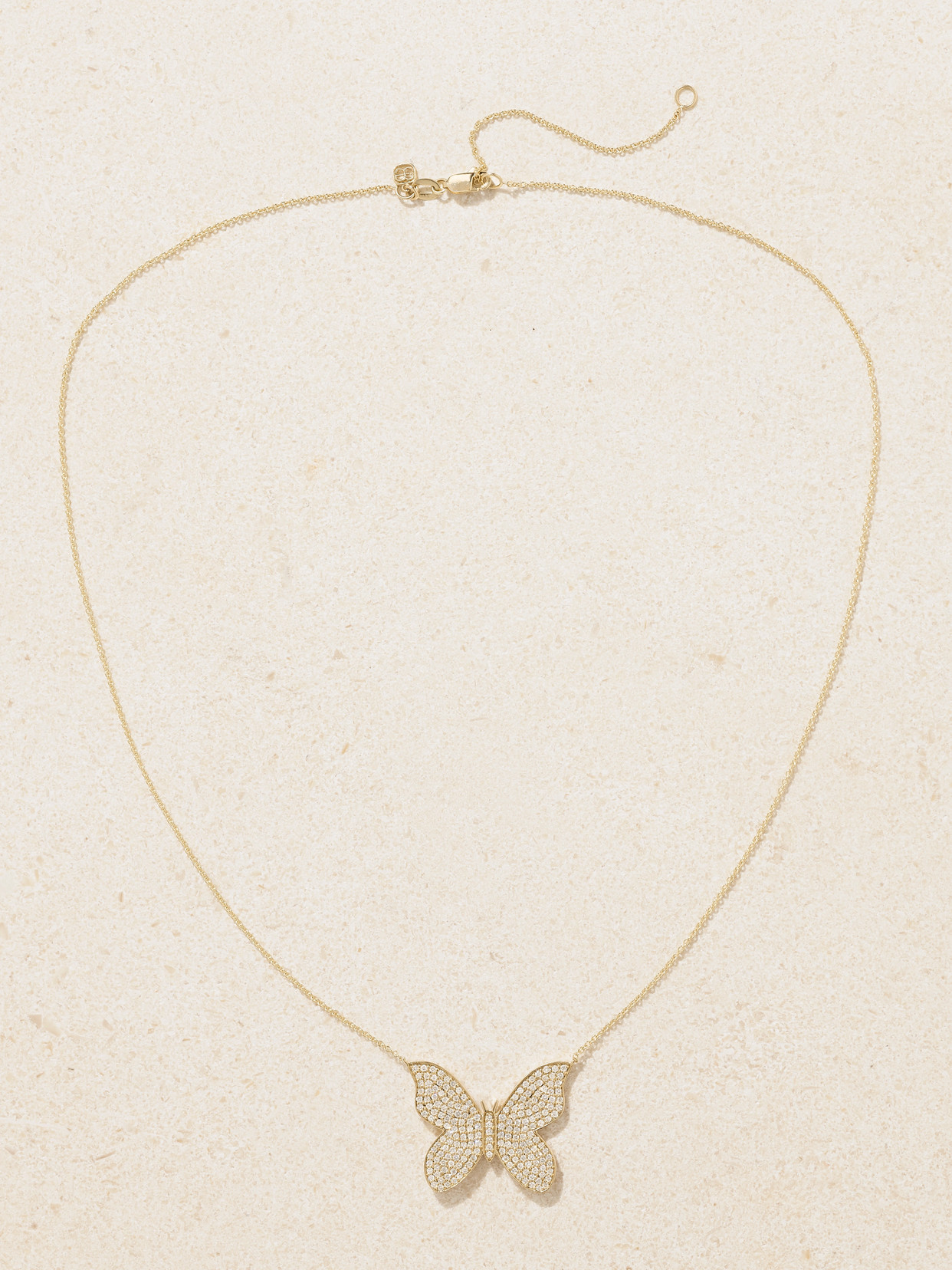 Sydney Evan Large Butterfly 14-karat Gold Diamond Necklace In Gold